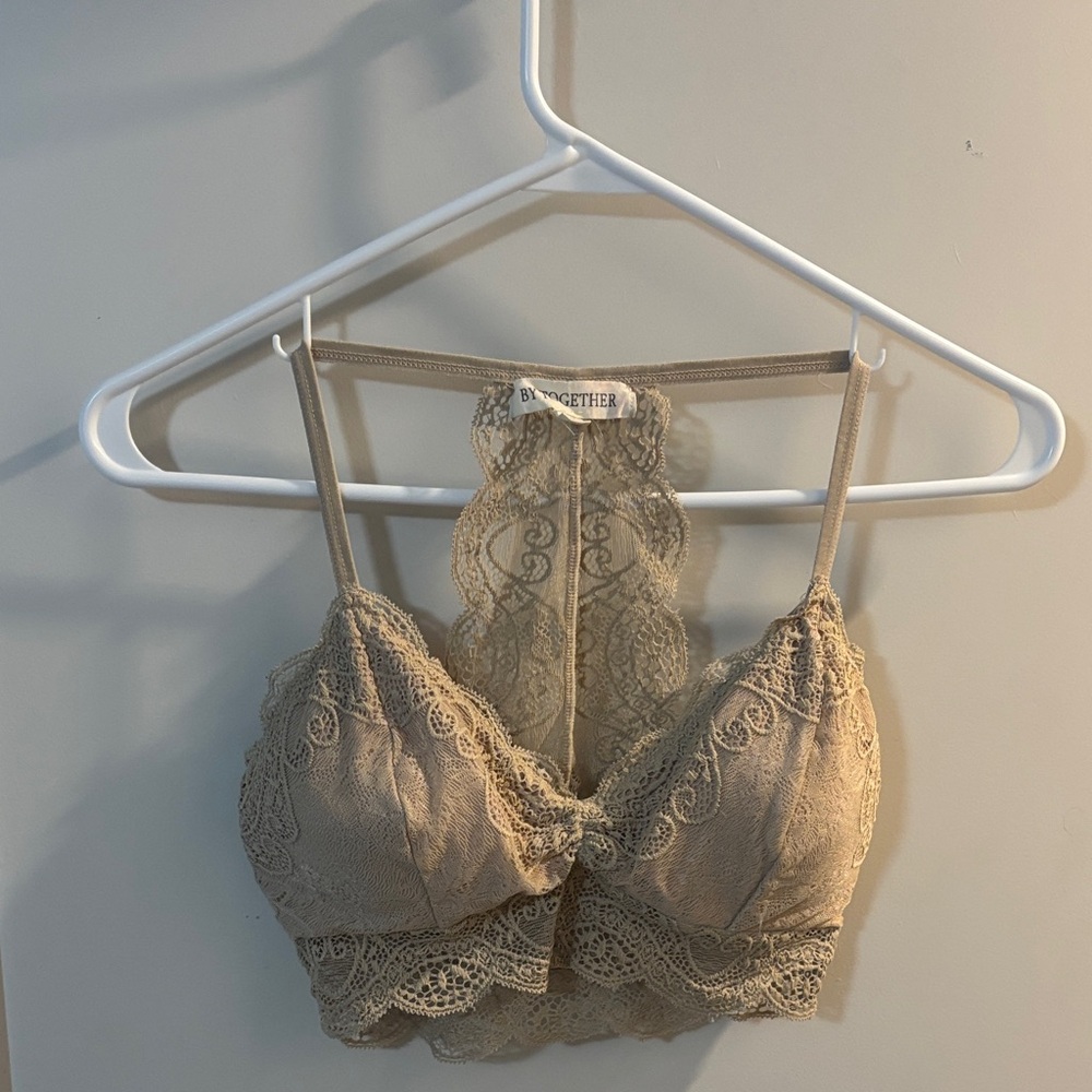 By Together Lace Bralette in Beige